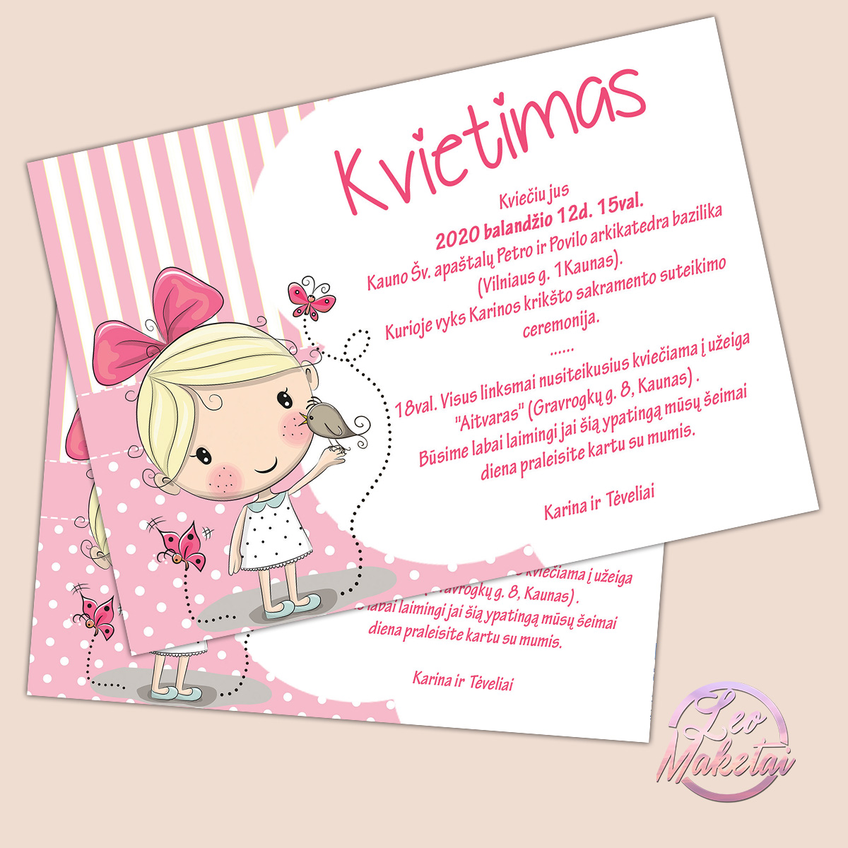 Krikštynų kvietimas 0008 Krikštynų kvietimas