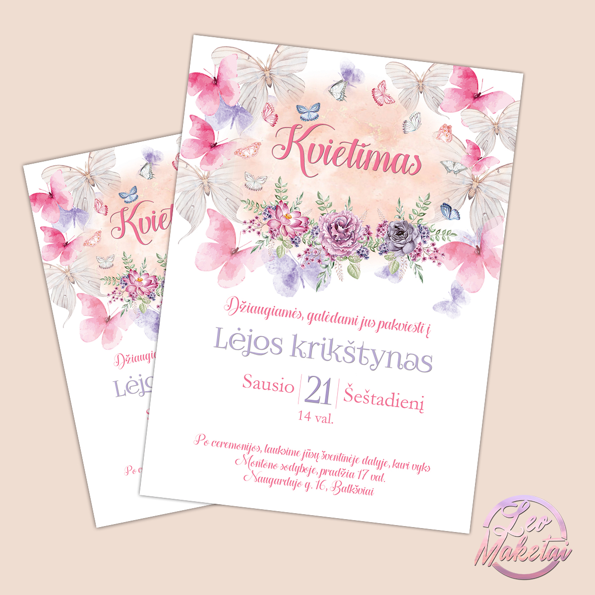 Krikštynų kvietimas 0011 Krikštynų kvietimai